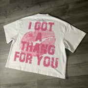 Casual street printed cotton T-shirt