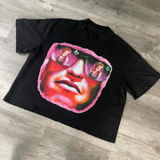 Casual street printed cotton T-shirt