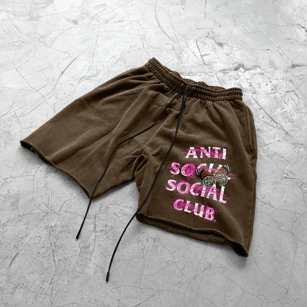 Trendy Retro Pattern Street Khaki Shorts