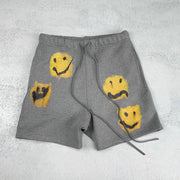Casual smiley print street shorts