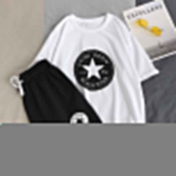 Sports suit Hong Kong style loose short-sleeved t-shirt trendy shorts