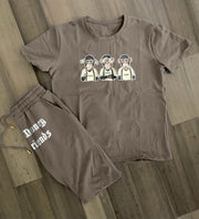 Monkey Pattern Street Retro Short Sleeve Suit
