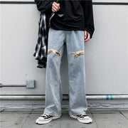 Retro street style print fashion trousers jeans