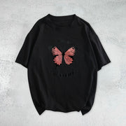 Butterfly casual loose couple short-sleeved T-shirt