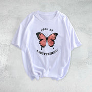 Butterfly casual loose couple short-sleeved T-shirt
