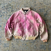 Tie-dye lapel fleece jacket