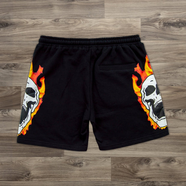 Sleek skull print shorts