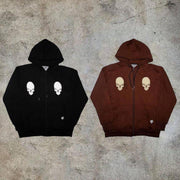 Fashion casual street skull pattern hoodie