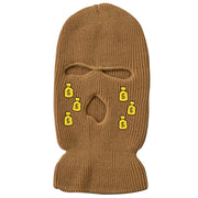 Tears of money embroidered three-hole hat warm ski mask