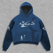 Vintage Contrast Oversized Hoodie