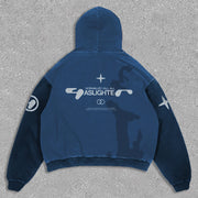 Vintage Contrast Oversized Hoodie