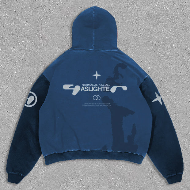 Vintage Contrast Oversized Hoodie