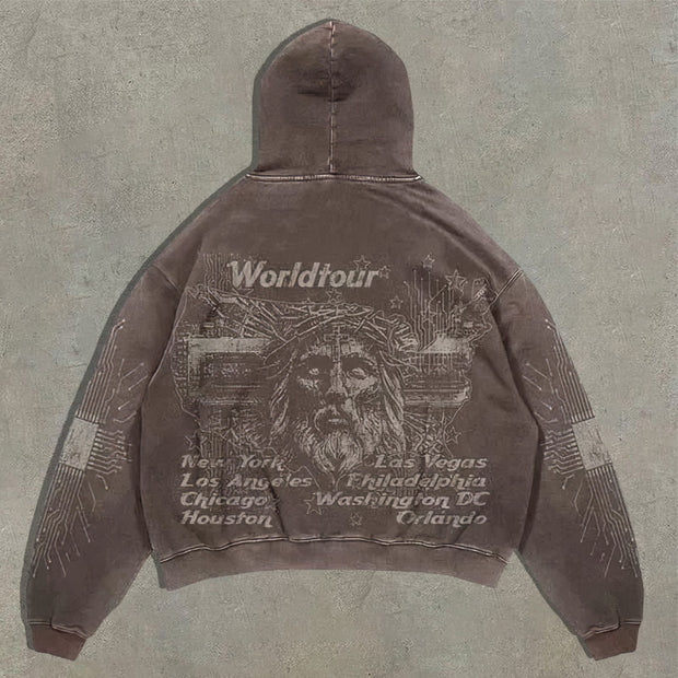 Vintage Religious Oversized Hoodie