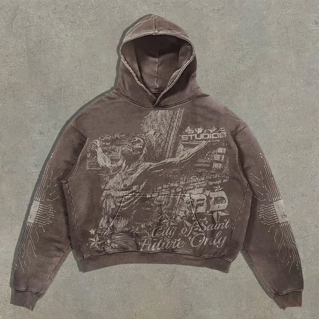 Vintage Religious Oversized Hoodie