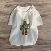 Personalized cactus print T-shirt