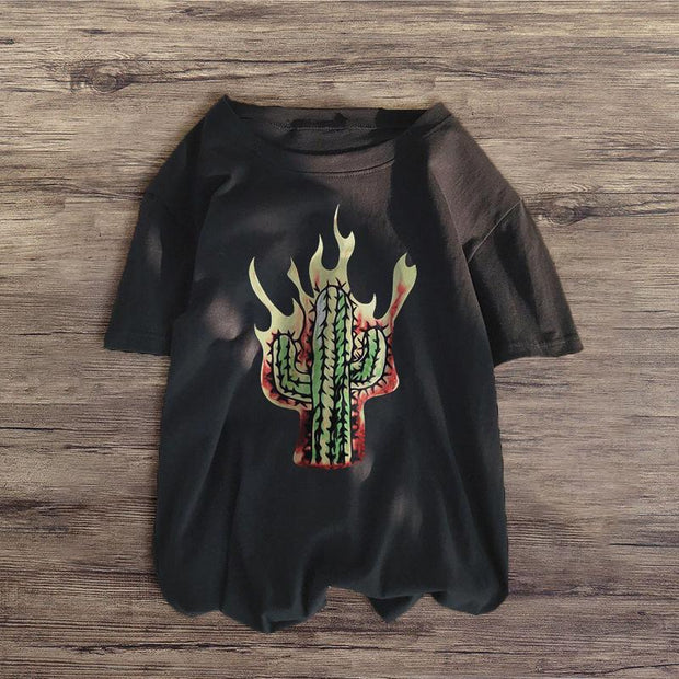 Personalized cactus print T-shirt