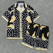 Casual Beach Trend Brand Loose Short Sleeve Shirt Shorts Suit
