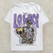 Sleek Preppy Print Skull T-Shirt