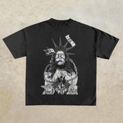 Trendy casual retro short-sleeved hip-hop t-shirt