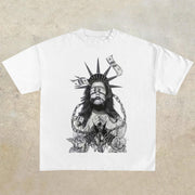 Trendy casual retro short-sleeved hip-hop t-shirt