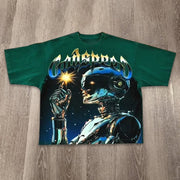 Skull Godspeed Print Short Sleeve T-Shirt