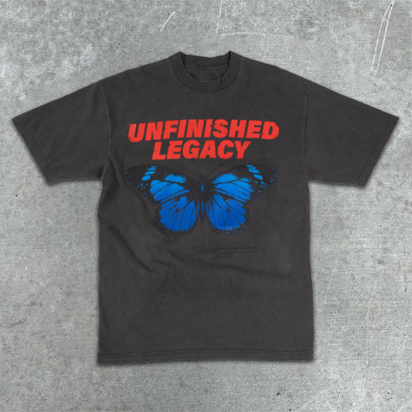 Butterfly Graphic Print Short Sleeve T-Shirt