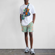 Casual printed short sleeve shorts suit