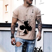 Round neck casual printed short-sleeved top