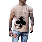 Round neck casual printed short-sleeved top