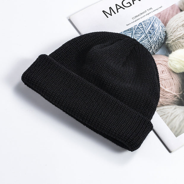Melon leather hat men's warm short cold hat woolen hat