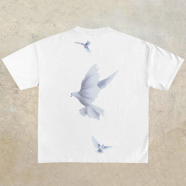 Casual Liberty Dove Print Short Sleeve T-Shirt