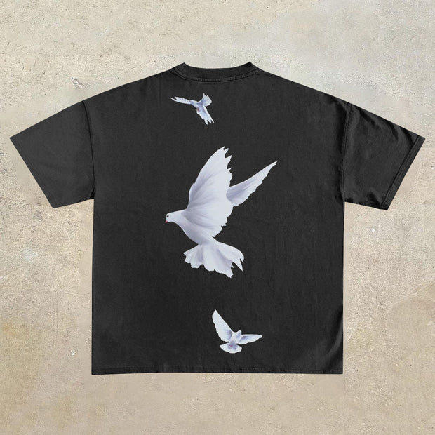 Casual Liberty Dove Print Short Sleeve T-Shirt