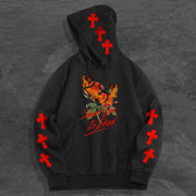 Trendy Print Vintage Casual Cross Hoodies