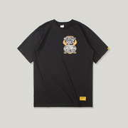 Retro motorcycle print casual short sleeve T-shirt
