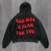Casual statement printed monogram hoodie