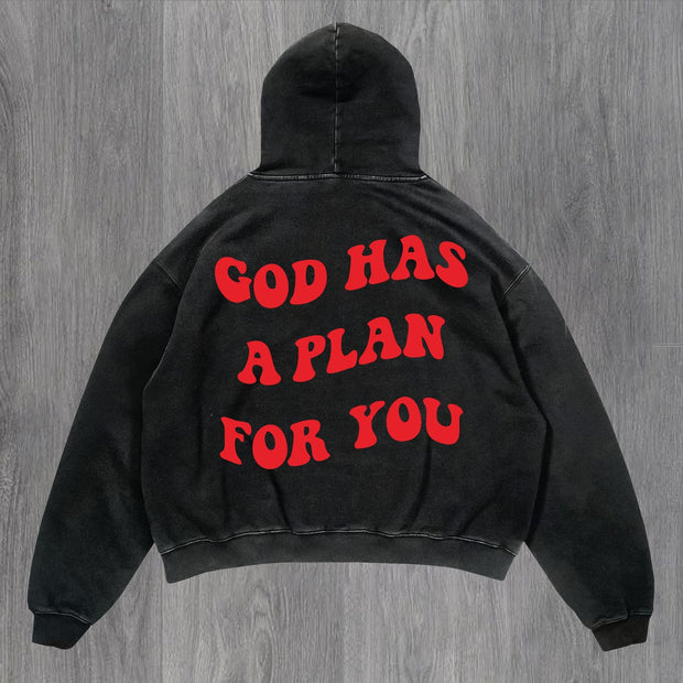 Casual statement printed monogram hoodie