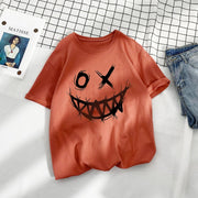 Casual Loose Trend Design Printed Cotton T-Shirt