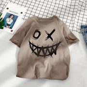 Casual Loose Trend Design Printed Cotton T-Shirt