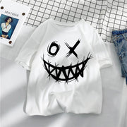 Casual Loose Trend Design Printed Cotton T-Shirt