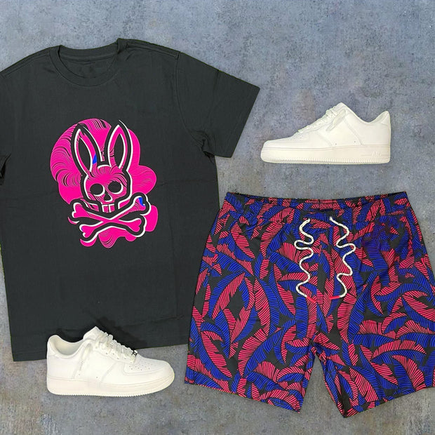 Casual Fashion Rabbit Street Style Short Sleeve Shorts Set