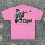 Hety Chopper And The Deathly Hallows printed T-shirt