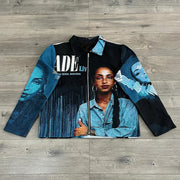 Character Print Long Sleeve Zipped Jacket