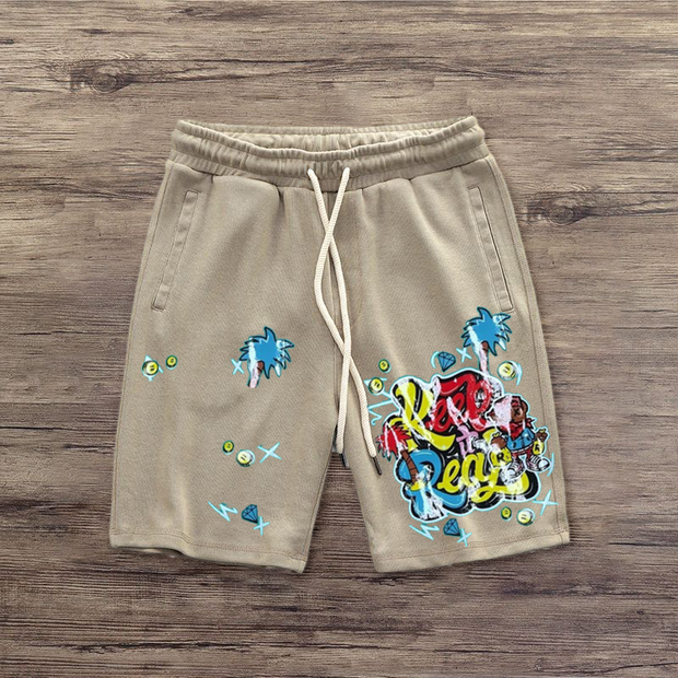 Fashion printed sports casual shorts