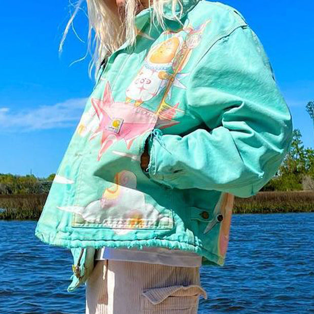 I am my own hero hand-painted vintage jacket
