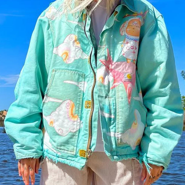 I am my own hero hand-painted vintage jacket