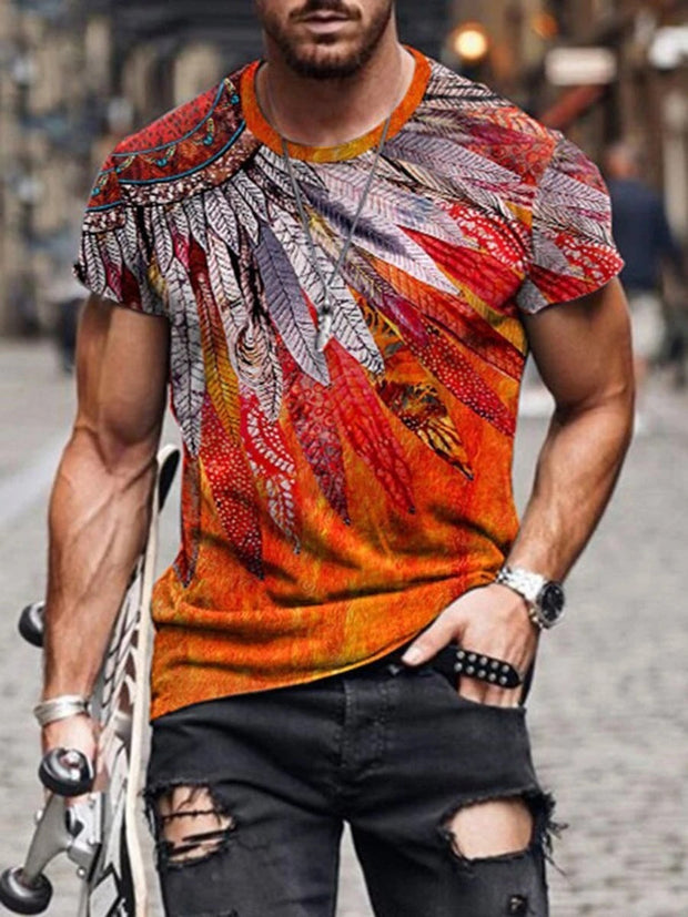 Printed round neck short sleeves t-shirts