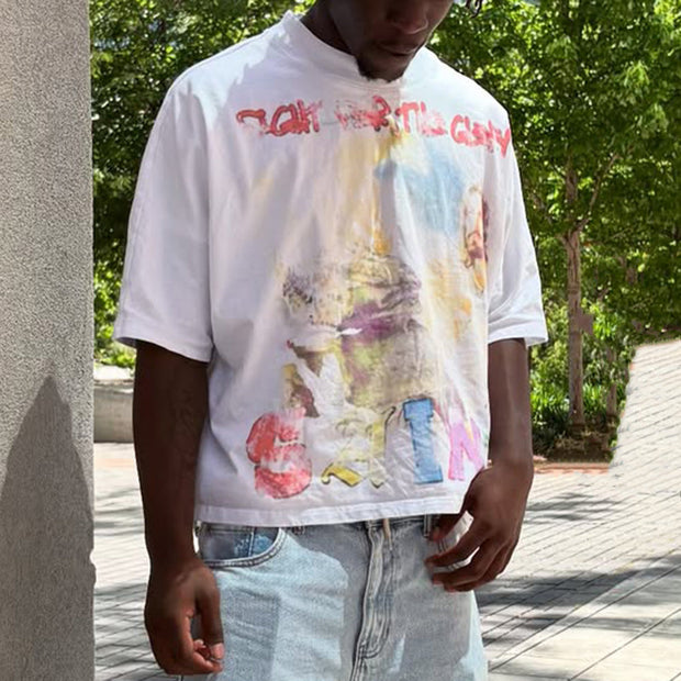 Saint Jesus Print Short Sleeve T-Shirt