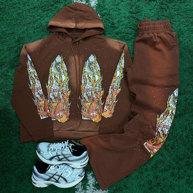 Church Print Two Piece Hoodie Set