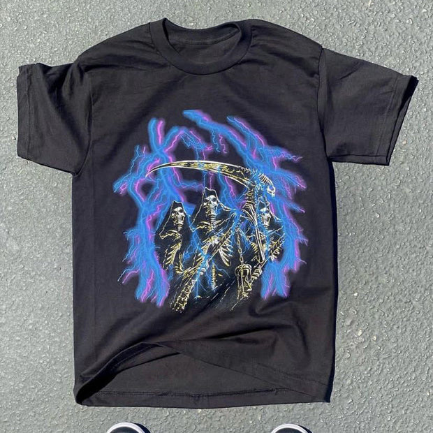 Fashion Skull Crew Neck Short Sleeve T-Shirt