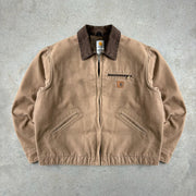 Vintage distressed fleece lapel jacket